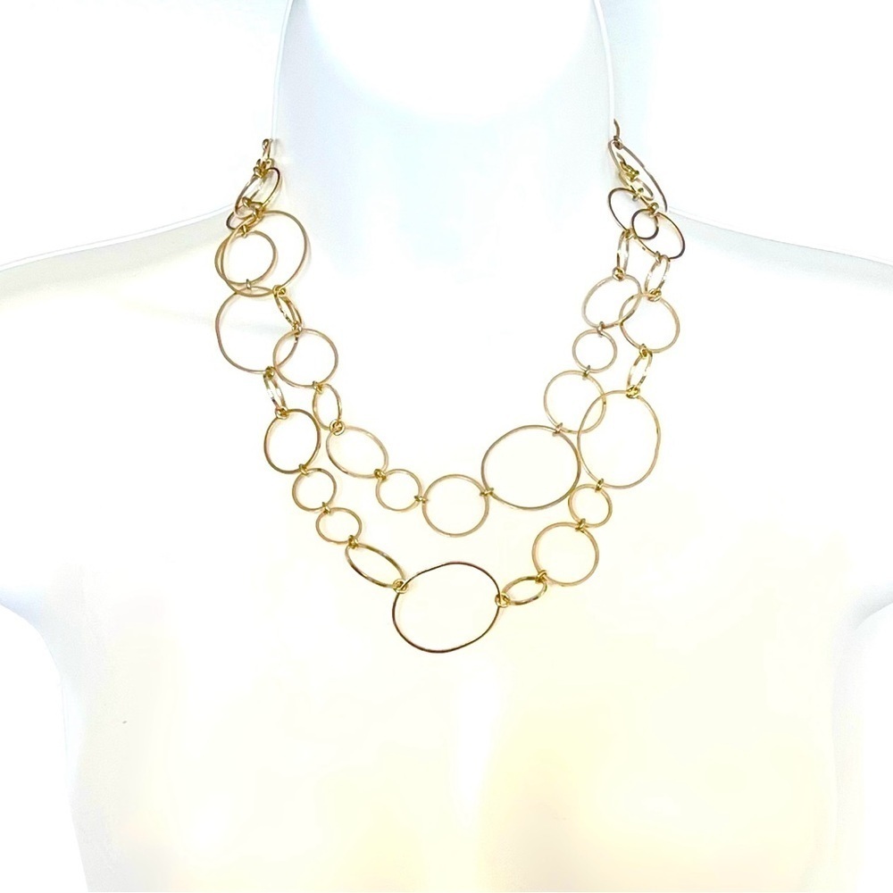 Gold Geometric Interlocking Circles Necklace! - image 5